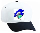 White Cap with "mixing bowl", world, earth, globe