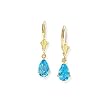 14k Gold & Blue Topaz Teardrop Earrings