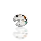 Bling Jewelry CZ Painters Pallet 925 Sterling Silver Bead Fits Pandora