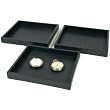 3 Black Jewelry Trays Travel Stackable Showcase Displays