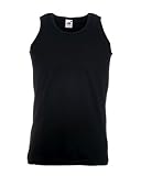 Fruit of the Loom Plain athletic sleeveless vest Black Extra Large (44-46 inch chest)