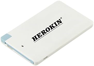 Herokin Power Bank Credit Card Size 2500mah Battery Charger World's Thinnest Premium Portable External Battery Charger Pack - For Apple Iphone 6 5s 5c 5, Ipad Air Mini, Galaxy S5 S4 S3, Note 3 2, Lg G3, Camera , HTC One M8, Ps Vita, Moto X(white)