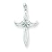 14k White Gold Diamond Cross
