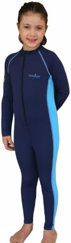 Girls sun protection swimwear stinger suit full body navy blue