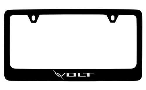 Chevrolet Volt Black Coated Metal License Plate Frame Holder