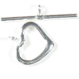 (1) 12mm Heart Toggle Clasps Sterling Silver