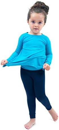 Jill Yoga Girls' Long Sleeve Yoga Top 3 Bluebird