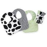 Mud Pie Baby Eieio Decorated Cotton Bibs, Cow, Set of 3