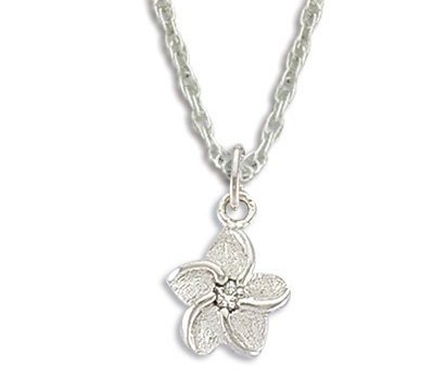 Black Hills Silver Plumeria Necklace .05TW diamond