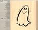 Halloween Ghost Rubber Stamp - Wood Mounted