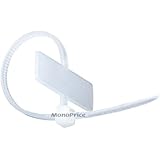 Monoprice Marker Cable Tie 4 inch 18LBS, 100pcs/Pack - White