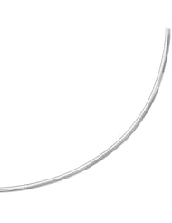 14K 20" White Gold 3.3mm Polish Diamond Cut Classic Omega Necklace With Box Catch