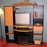Full Size Sepa Entertainment Center - (Cherry/Black)