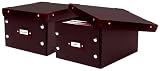 Pro-Mart Set of 2 Foldable DVD Boxes, Brown