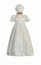 Hot Sale White Silk and Embroidered Tulle Christening Baptism Gown - L (12-18 Month)
