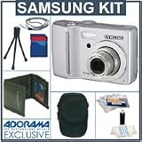 Samsung Digimax S730 Silver Digital Camera Kit, with 1 GB SD Memory Card, Deluxe Carry Case, Mini Table Top Tripod, Neck Strap, Memory Card Wallet, Screen Protecters for Cameras LCD Screen, Cleaning Fluid with Cloth