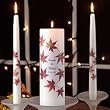 Autumn Leaves Unity Candle Pillar and Matching Tapers