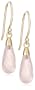 14k Yellow Gold Rose Quartz Briolette Drop Earrings