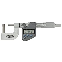 Mitutoyo LCD Tube Micrometer, Ratchet Stop, Inch/Metric