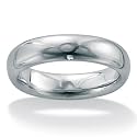 Platinum Over Sterling Silver Ring, 5 mm