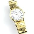 Avalon Men`s Classic Round Gold-Tone Roman Numeral Expansion Bracelet Watch # A4306-1