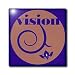 Brown on Blue Vision Word Art - 12 Inch Glass Tile