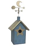 New Rosso's International Celestial Birdhouse Hand Crafted Copper Roofs Kiln Dried Hardwood