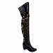 Bamboo Women's VERDANA-01 Thigh High Boots (5.5, Black)