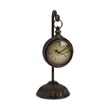 14 Distressed Antique Style Roman Numeral Hanging Desk Clock