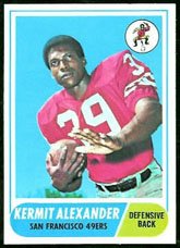 1968 Topps Regular (Football) Card# 191 Kermit Alexander of the San Francisco 49ers Good Condition
