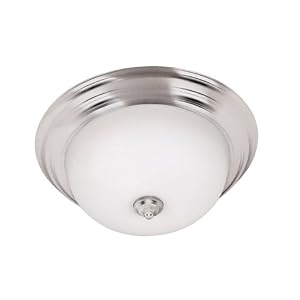 Kenroy Home 80365BS Triomphe One-Light Flush Mount Light With 9-Inch White Glass Shade -... by 