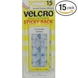 Velcro 90070 Sticky-back Hook & Loop Fastener Dots in Strips, 5/8 Dia., White, 15 Sets (Pack of 6)