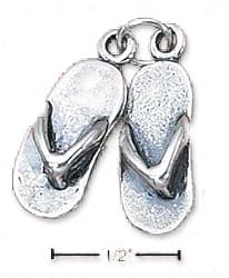Sterling Silver Pair Of Flip-Flop Sandals Charm