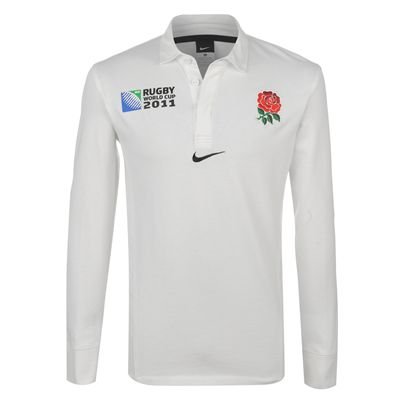 Nike England Rugby World Cup Home Shirt 2011 Long White Medium