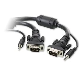 Buy 10FT VGA uxga Mntr Cable with audio HD15M M 3.5MM Audio by Belkin now!