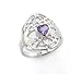 Celtic Knot and Genuine Amethyst Irish Claddagh Sterling Silver Ring (Size 4,5,6,7,8,9,10,11,12,13,14,15)