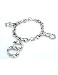 Stainless Steel Chain Bracelet with Charms 07.50 Inch olished Fb201