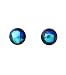 Sterling Silver Dichroic Glass Blue/Green Pattern on Black...
