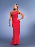 One Shoulder Pink Chiffon Prom Dress