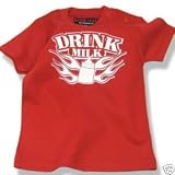 Drink milk t shirt 0-6 months red