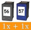 Druckerpatronen ersetzen HP 56 XL HP 57 XL C6656AE C6657AE 21ml schwarz / black + 18ml farbig / color