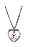 Detroit Tigers 3D Baseball Heart Pendant Necklace