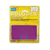 Rolodex Transparent Card Protectors, 2 1/4in. x 4in., Assorted Colors, Pack Of 50