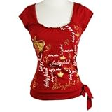 Baby Phat - BABY PHAT Lush Womens Red Scoop Neck Tee
