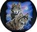 Seat Cover Connection Wolves print 2 High Back Bucket Car Truck SUV Seat Covers - Black