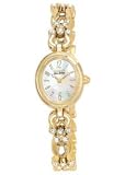 Ladies' Eco-Drive Gold-Tone Swarovski Crystal Accented Bracelet Mother-Of-Pearl Dial Citizen Watch