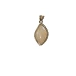 Moonstone Pendant 01 Stone Rainbow White German Silver Gemstone 2