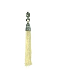 18kt Gold Genuine Gemstone Tassel Beaded Designer Pendant Jewelry