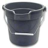 14 Quart Grey Plastic Bucket (10-0136) Category: Mop Buckets and Wringers