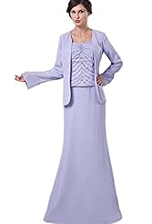 Spaghetti Strap Chiffon Evening Dress/Mother-of-the-Bride Dress/Prom Dress 